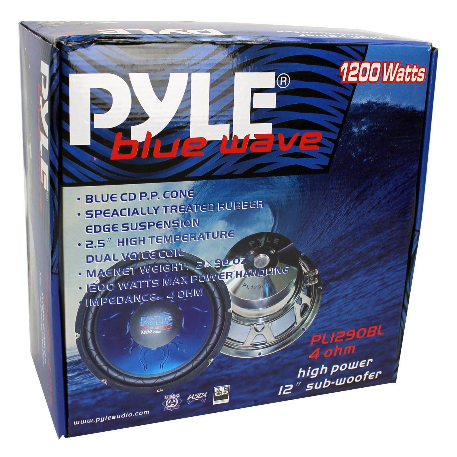 Woofer Pyle Blue Wave 1200 Watts 12 Inch Subwoofer Box Pyle Blue