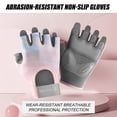 thumbnail image 2 of Guantes de entrenamiento para levantamiento de pesas, guantes de gimnasio sin dedos con espalda abierta curvada, para levantamiento de potencia, mujeres y hombres, 1 par Fivean Guantes deportivos, 2 of 2