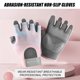 thumbnail image 2 of Guantes de entrenamiento para levantamiento de pesas, guantes de gimnasio sin dedos con espalda abierta curvada, para levantamiento de potencia, mujeres y hombres, 1 par Fivean Guantes deportivos, 2 of 2