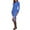Blue, variant on Women's Mock Neck Sweater Dress Long Sleeve Fall Winter Ribbed Knit Bodycon Slit Midi Dress with Button