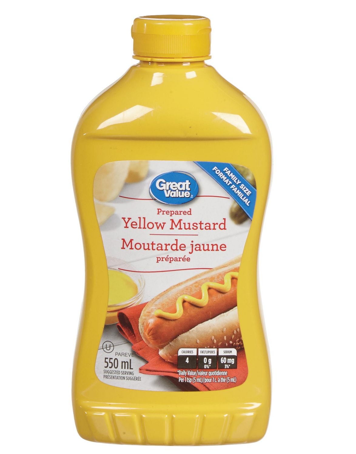 Great Value Prepared Yellow Mustard, 550 mL