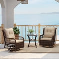thumbnail image 4 of Costway 3 PCS Patio Furniture Set with 2-Tier Side Table and Cushions for Porch Brown, 4 of 10