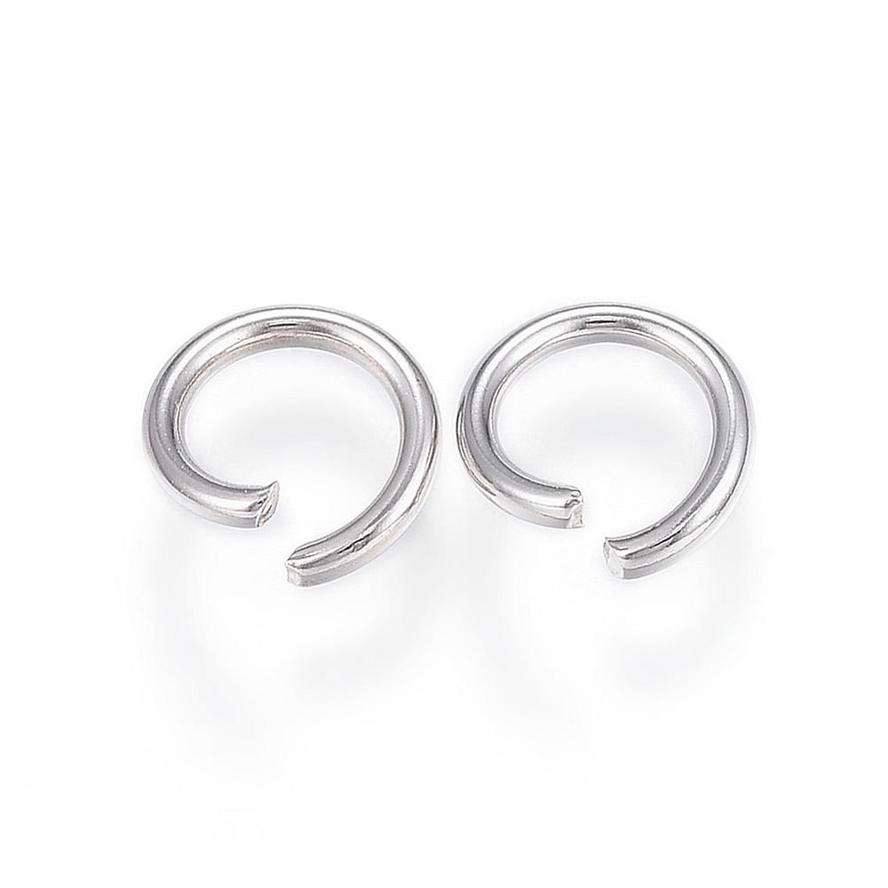 5000 pc Resistant 304 Stainless Steel Open Jump Rings Round Stainless Steel Color 8x1.2mm 17 Gauge Inner Diameter: 5.5mm