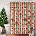 thumbnail image 4 of Shower Curtain 66"W x 72"L Christmas Poinsettia Winter Flower Stars Fabric Shower Curtains Set with Hooks Water Repellent Bathroom Curtains Machine Washable Bathroom Accessories, 4 of 9