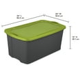 thumbnail image 2 of Sterilite 30 Gal./114 L EZ Carry, Flat Gray/ Spicy Lime, 2 of 3