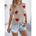 thumbnail image 5 of Short Sleeve Sweater for Women Tops Trendy Spring Summer 2025 Business Casual Outfits Knit Crewneck Shirt Blouses Khaki M, 5 of 7