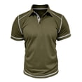 thumbnail image 4 of Hanerdun Men Polo Shirts Casual Short Sleeve Top Male Button-Up Blouse Green XL, 4 of 5