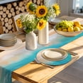 thumbnail image 4 of Orange Aqua Coastal Round 15 Inch Placemats Set of 6, Summer Beach Seaside Nautical HeatResistant Non Slip Place Mats for Dining Table, Wipeable Braided Kitchen Table Mats for Housewarming, 4 of 9