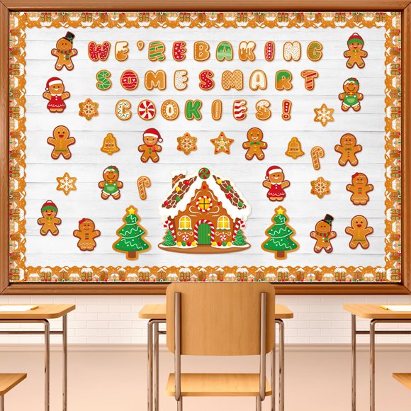 Juego de tablones de anuncios navideños con pan de jengibre, 113 unidades, de HIQINLUG