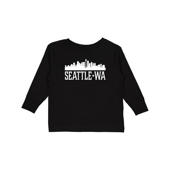 Inktastic Seattle Washington Skyline WA Cities Boys or Girls Long Sleeve Toddler T-Shirt