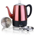 thumbnail image 4 of Euro Cuisine PER04 Percolador eléctrico Cafetera de acero inoxidable de 4 tazas (4 tazas) - Acabado en cobre, 4 of 5