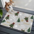 thumbnail image 3 of Grey Christmas Entryway Rug 2'x3'&nbsp; Non Slip Front Door Mats, Winter Green Pine Tree Gold Snowflake Entrance Rugs Indoor Outdoor Carpet, Washable Floor Mats Small Area Rug for Bedroom Kitchen, 3 of 8
