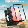 thumbnail image 3 of Funda para Samsung Galaxy Tab Tab S11 (11 pulgadas) 2025 SM-X730/SM-X736B, funda protectora a prueba de golpes para niños con soporte para lápices, correa de mano giratoria 360 y soporte, correa de, 3 of 9