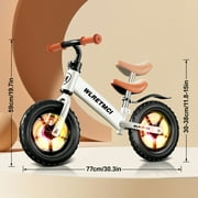 WLRETMCI Toddler Balance Bicycle Kids Training Bike Height Adjustable Bicycle for Toddler 2-5 Years Old Kid Baby Bike, White