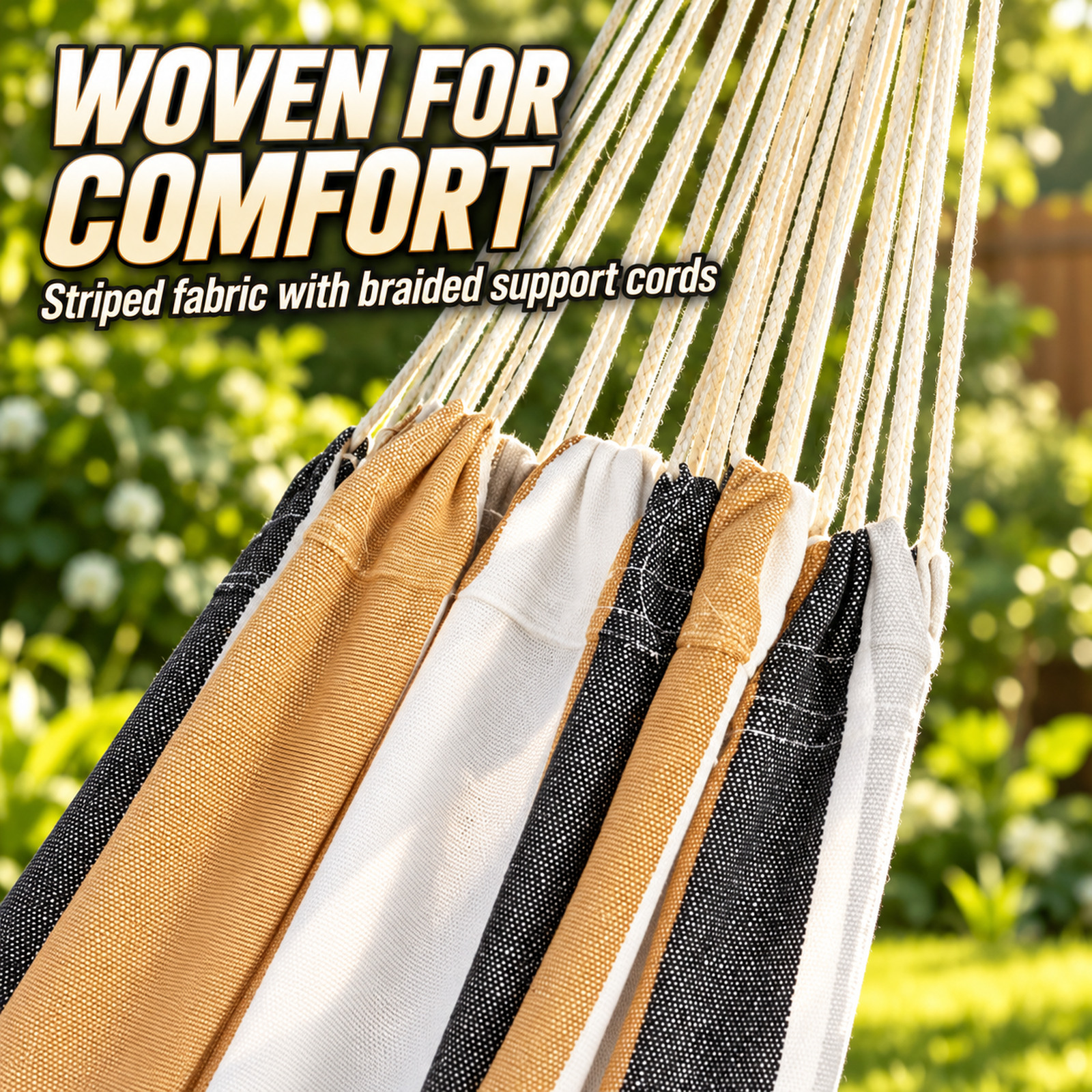 SUGIFT 2-Person Cotton Hammock with Stand, 450 lb photo 6
