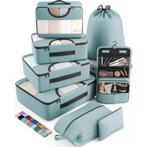 Juego de 8 unidades Packing Cubes Veken para maletas y organizadores de bolsas de viaje