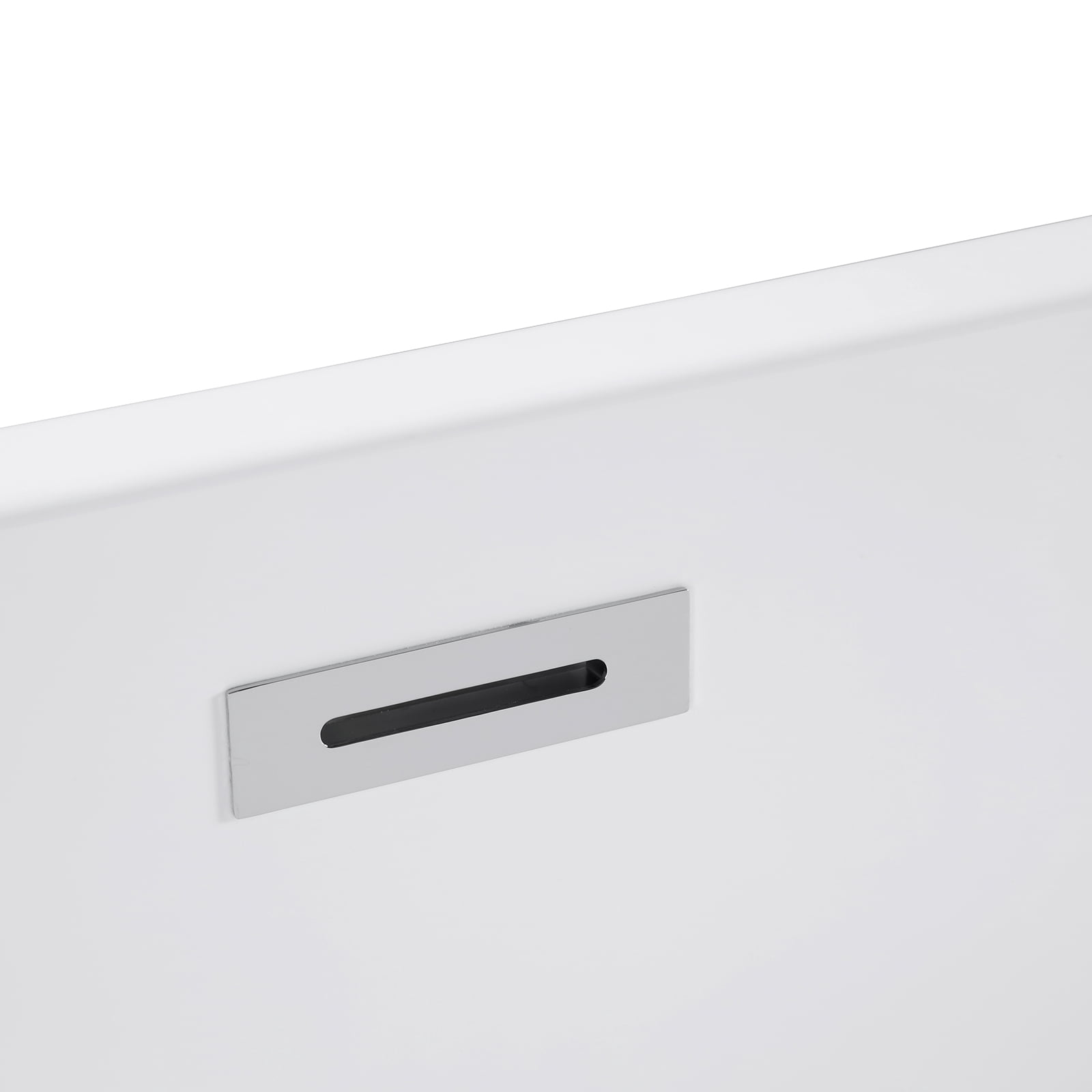 TrumanPick 43" Acrylic Freestanding Bathtub Square Shape Soaking Tub, , Chrome Overflow & Pop-Up Drain, White