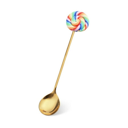 

GYMNASTIKA Spoon Fork Lollipop Pattern Stainless Steel Coffee Tea Cake Fruit Spoon Fork Tableware