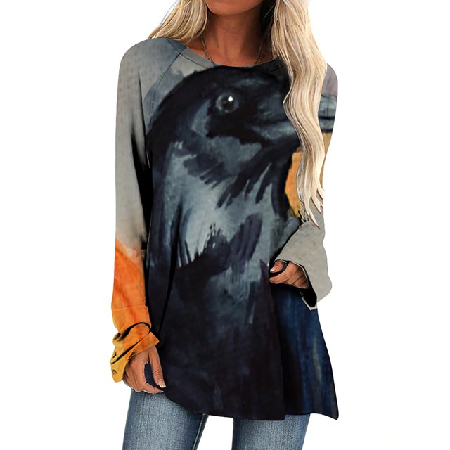 Camisetas de cuello redondo para mujer Camisetas con estampado de Halloween Camiseta de manga corta Blusa Tops Fridja czfsfas2959