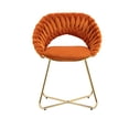 thumbnail image 5 of Velvet Dining Chairs Set of 2, Atumon Accent Chairs, 2 Piece Chairs with Golden Metal Legs, Modern Dining Chairs, Velvet Chairs for Kitchen Dining Room Living Room Bedroom, Orange, 5 of 10