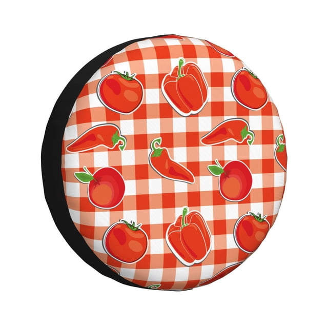 Balery Tomatoes And Chili Cubiertas para Neumáticos - Protector Resistente para Neumáticos de Camioneta, SUV, Remolque, Camper y RV-17 inch