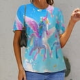 thumbnail image 6 of Rainbow Horse with Wings T Shirts Basic T-Shirt Short Sleeve Ladies Tee Shirt Summer Graphic Clothing, 6 of 6