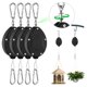 thumbnail image 1 of Paquete de 4 perchas retr&aacute;ctiles resistentes para plantas, poleas ajustables con cuerda de acero inoxidable de 63 pulgadas, ganchos dobles para colgar plantas, comederos de p&aacute;jar, 1 of 9