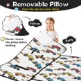thumbnail image 3 of Monster Cartoon Truck Gray Pattern Teens Toddler Nap Mat with Pillow, Sleeping Mat Bag for Preschool Daycare 60"x20", 3 of 6