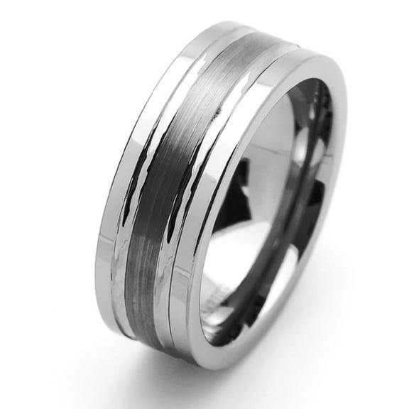 Men Women Tungsten Carbide Wedding Band Ring 8mm Comfort Fit Brushed Groove For Men & Women