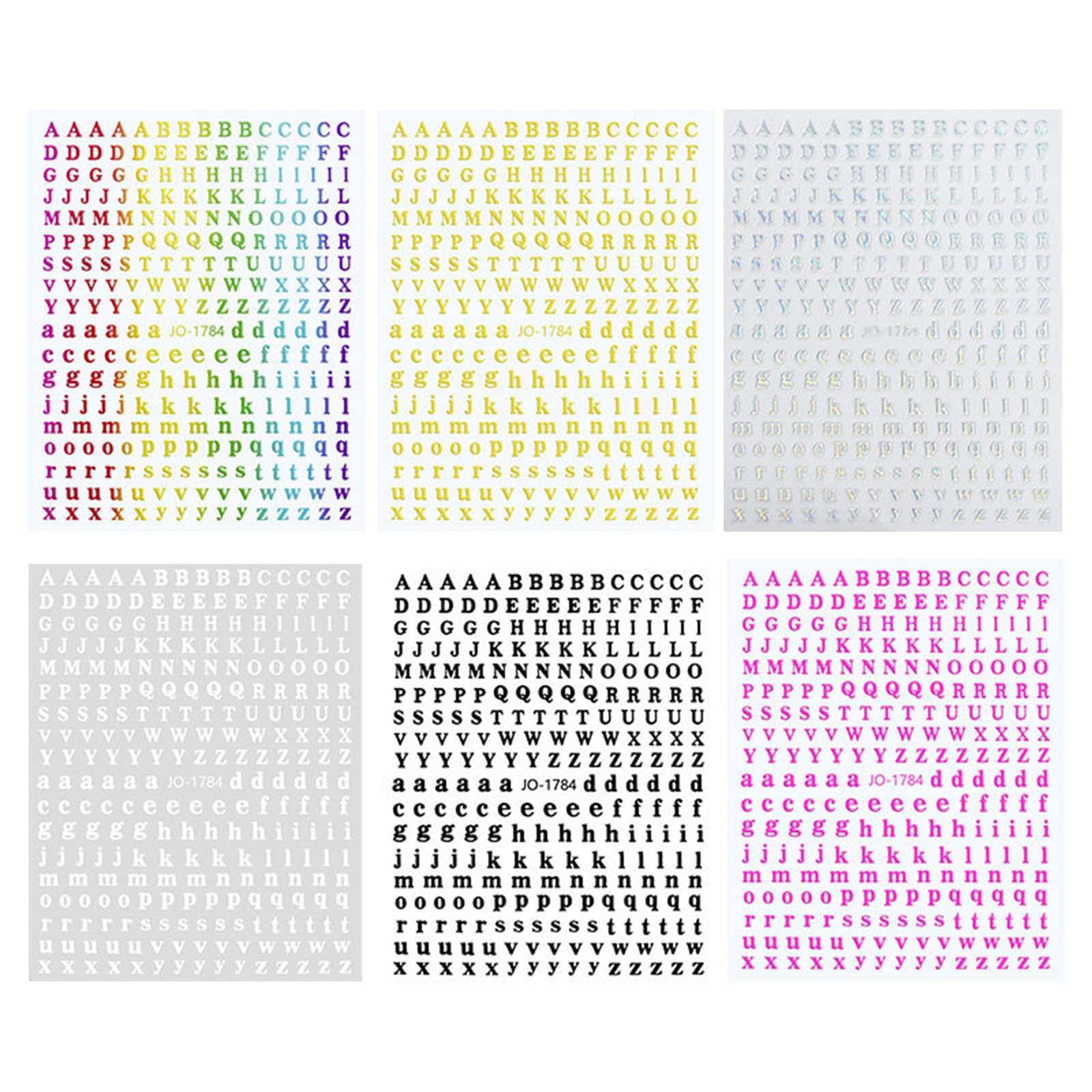 DOLITY 5x6 Sheets 3D Holographic Letters Nail Stickers Colorful Word for Women Girls