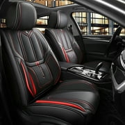 Maidao Car Seat Covers Leather for Mazda for Mazda5 2004-2010 5 Seats Airbag Compatible Water Resistant Front Rear Cushion Protector Black