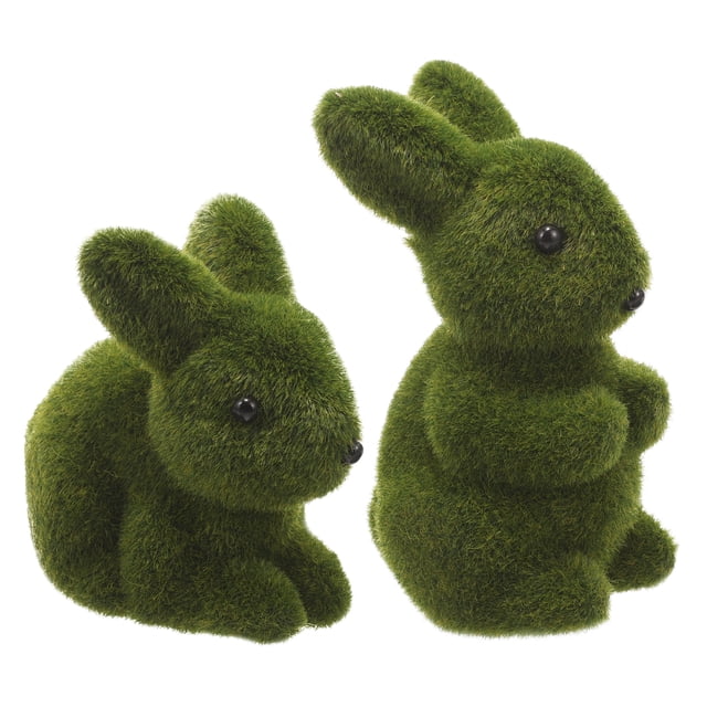 2 piezas de adorno de conejito, adorable modelo de conejo, decoración de mesa para interiores.