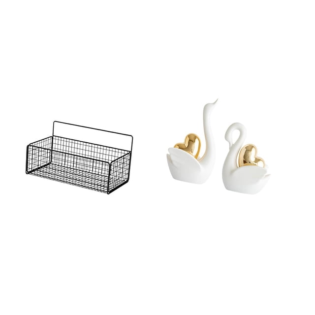 Elegante Cesta De Alambre Con Forma De Cisne, Organizador De Estante Flotante Para Cocina, Baño, Sala De Estar, Encimera, Estantería, Entrada, Arte, Decoración, Manualidades.