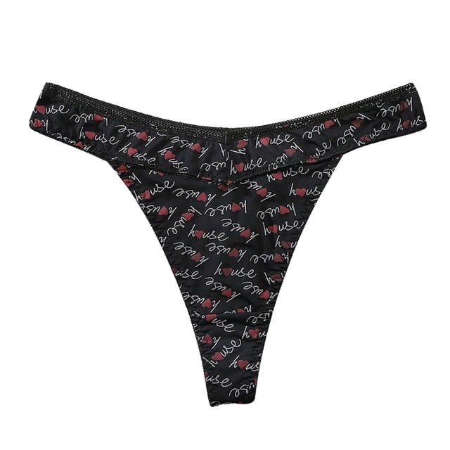 Braguitas tanga sexy con estampado de cartas de amor para mujer - 95 % encaje elástico de nailon, entrepierna cómoda, lavado a mano, lencería para todas las estaciones
