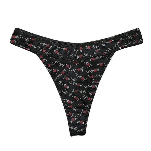 Braguitas tanga sexy con estampado de cartas de amor para mujer - 95 % encaje elástico de nailon, entrepierna cómoda, lavado a mano, lencería para todas las estaciones