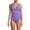 Lavender Fusion, variant on Women's Knot Front V-neck High Leg One Piece Swimsuit