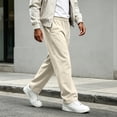 thumbnail image 4 of Men's Baggy Sweatpants Wide Leg Athletic Sweat Pants Elastic Drawstring Waist Open Bottom Joggers with Pockets, 3XL, 4 of 7