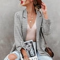 thumbnail image 2 of BiZtdJrK Plaid Shirt Jackets for Women Open Front Blazer Cardigan Fall Casual Lapel Long Sleeve Suit Coat Going Out Clothes Sale of the Day White XL, 2 of 5