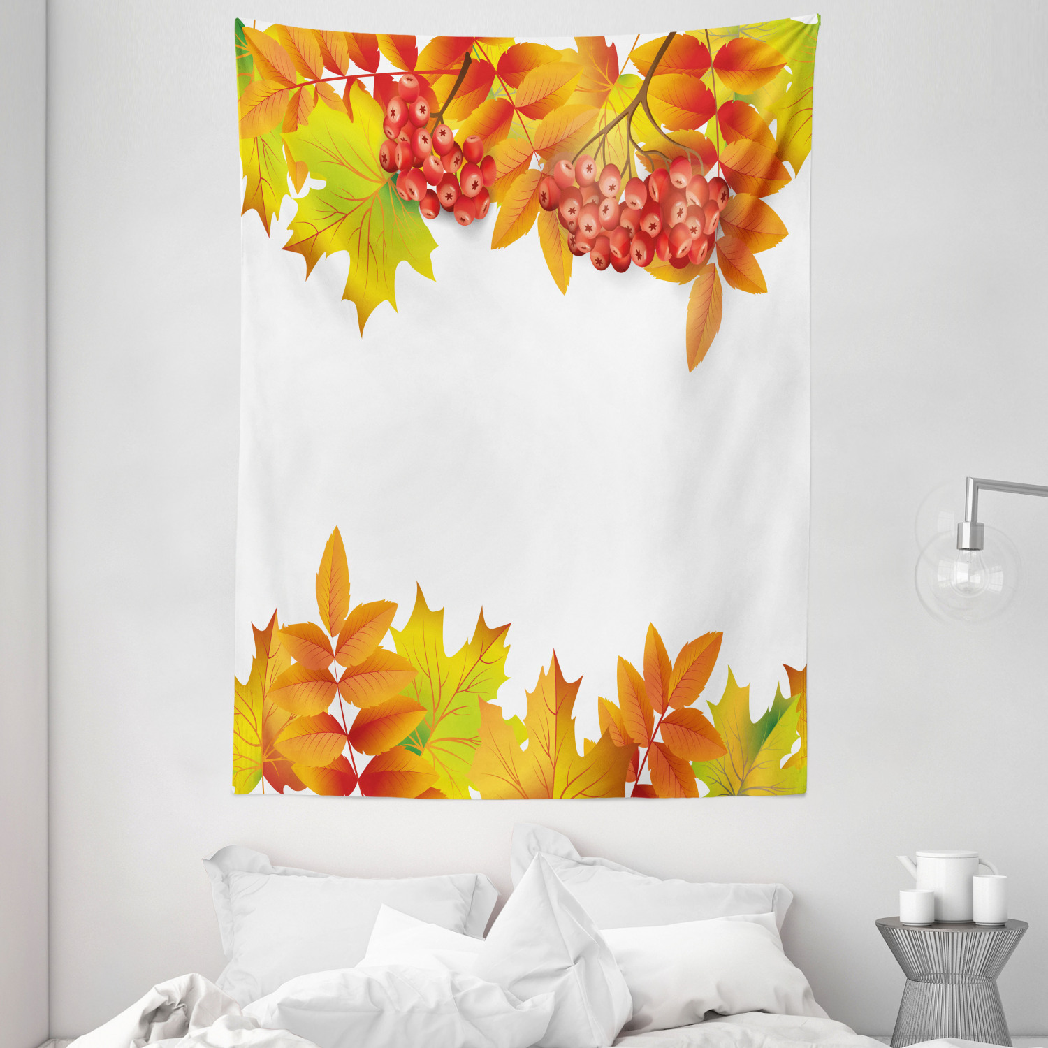 Rowan Tapestry, Autumn Branches Border Design with Ashberries and Dried
