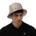 thumbnail image 6 of Daiia Hot Dog Pizza Pattern Bucket Hat - Trendy Cotton Sun Hat for Beach, Golf, Fishing - Fun Outdoor Vacation Boonie for Men and Women, 6 of 9