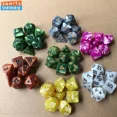 thumbnail image 2 of Juego de dados digitales poliédricos con patrón de perlas para DND, TRPG, RPG, Cthulhu, COC, juego de mesa, equipo para correr, juego de dados numéricos, 7 unidades por juego, 2 of 4