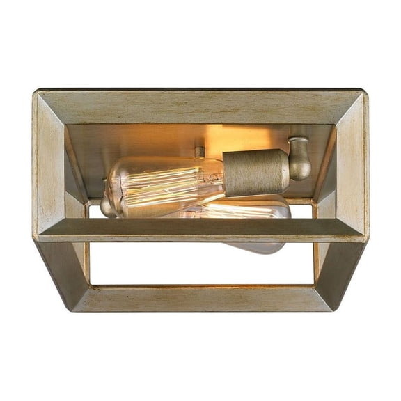 Golden Lighting Smyth 2-light Flush Mount in White Gold