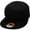 Black, variant on Solid Cotton Snapback Flat Brim Baseball Cap Adjustable Classic 6 Panel Hat