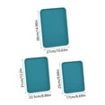 thumbnail image 3 of Seasonal Savings, Rectangular Tray Sets, 3 Medium Large Small Plates, Tea Cup Snack Serving, Household, Kitchenware, Multi-Size, Dishwasher Safe Up to 60% OFF | Plastic, Blue, Akmoler, 3 of 8