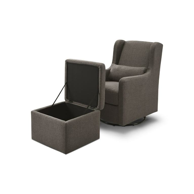 Carter s Adrian Storage Glider and Ottoman Charcoal Walmart