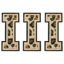 Uxcell Letters I Patches Leopard Iron-On Letters I Patch 6CM/2.36" Hot Melt Adhesive Process for Clothing Repair 3PCS