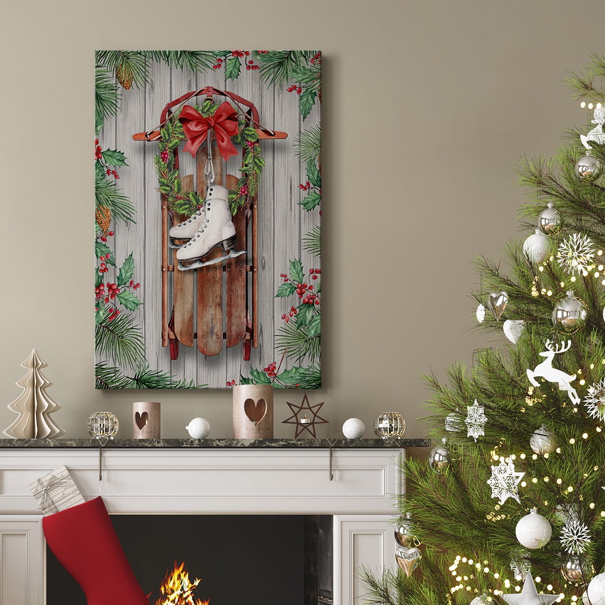 Sled and Skates- Gallery Wrapped Canvas