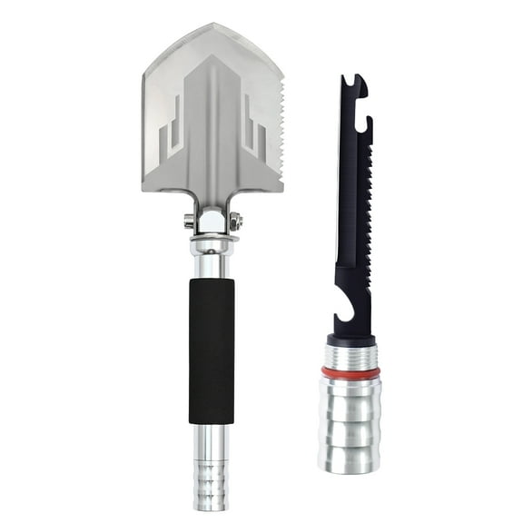 Dispatch 18.7" Silver Folding Survival Shovel, Portable Military Tactical Shovel for Outdoor Hunting