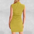 thumbnail image 5 of Evening Dresses for Women Midi Dresses for Women 2026 Women Summer Mini Dress Bodycon Ruched Neck Sleeveless Work formal Party Wedding Guest Dress, 5 of 7