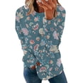 thumbnail image 1 of Penkiiy Chandail en Molleton pour Femmes Col Rond Imprimé Fente Latérale à Manches Longues Chandail à Capuchon Mode Veste Chandail à Capuchon Multicolore Vêtements Y2K, 1 of 5